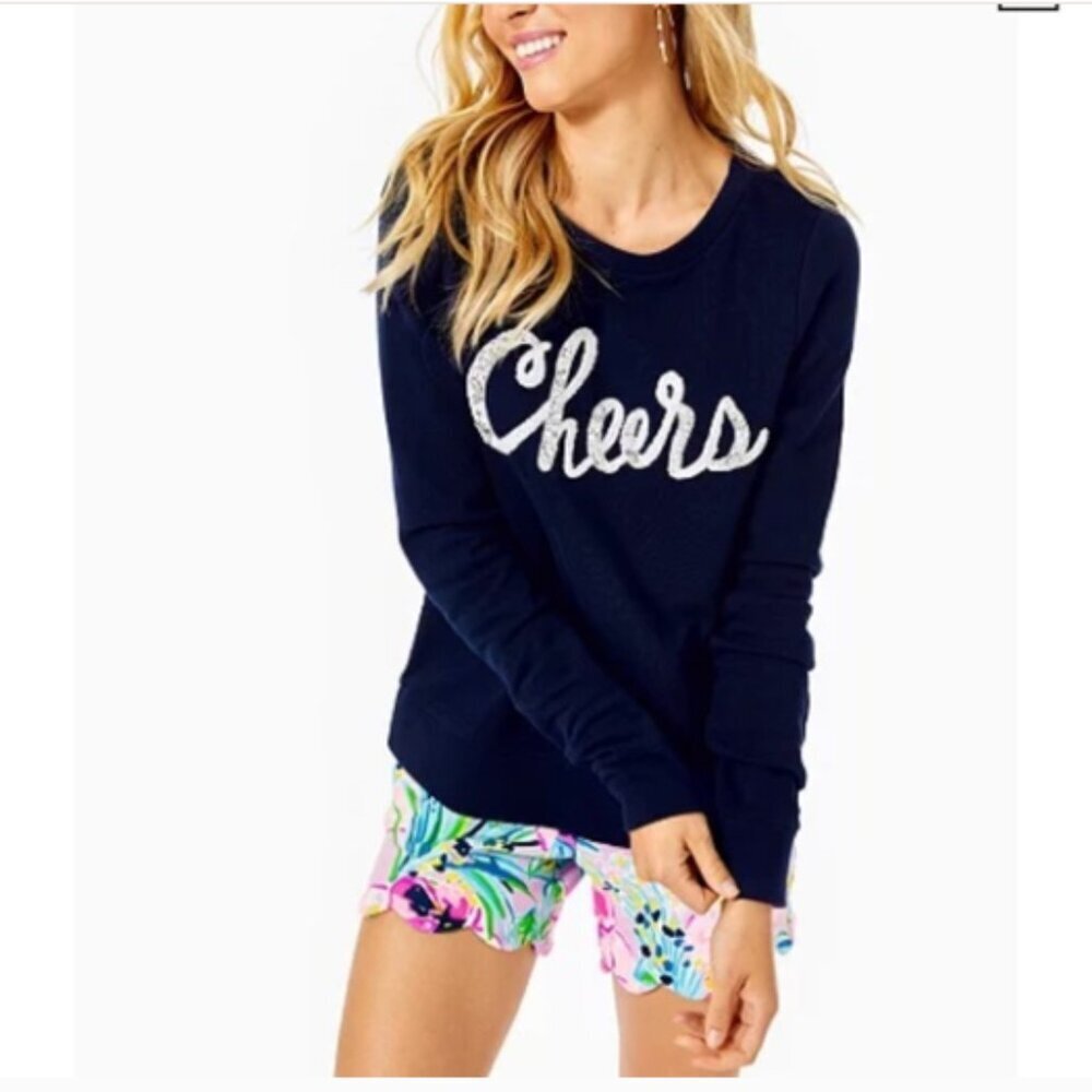 Lilly Pulitzer Rami Sweatshirt Cheers size Large NWOT